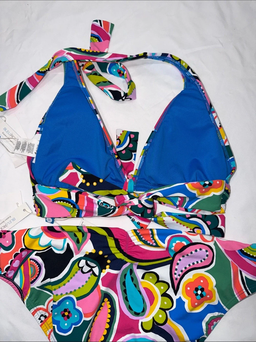 Bleu Rod Beattie Halter Tie Front Bikini Top & Bikini Bottom, 6
